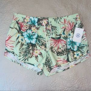 Hurley Green Floral Shorts